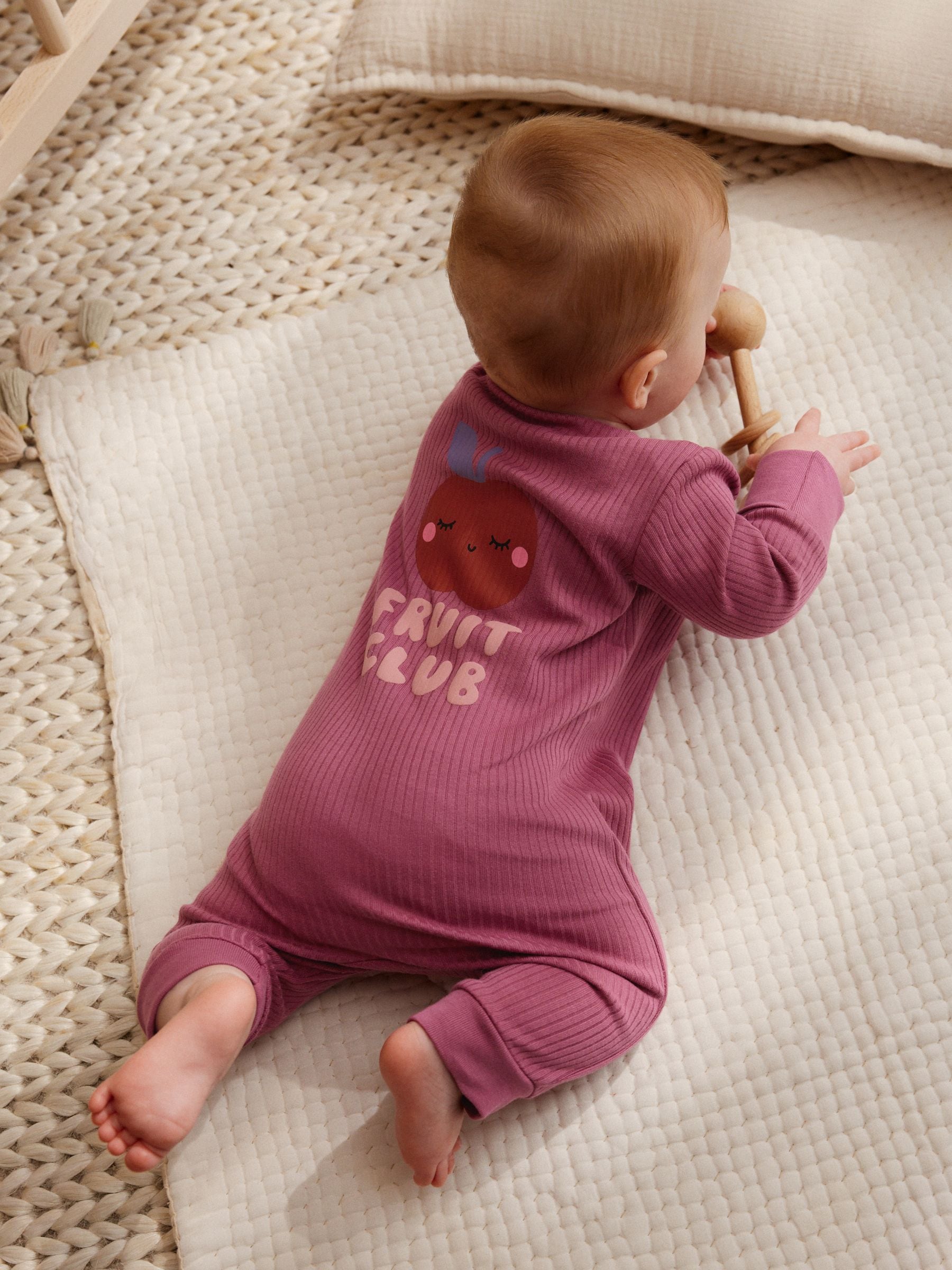 Meerkleurig met bloemenprint - Verpakking van 3 babyslaappakjes met tweewegrits (0 mnd - 3 jr)