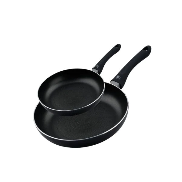 Lot de 2 woks de cuisine de 20 cm et 28 cm en aluminium pressé Smart L
