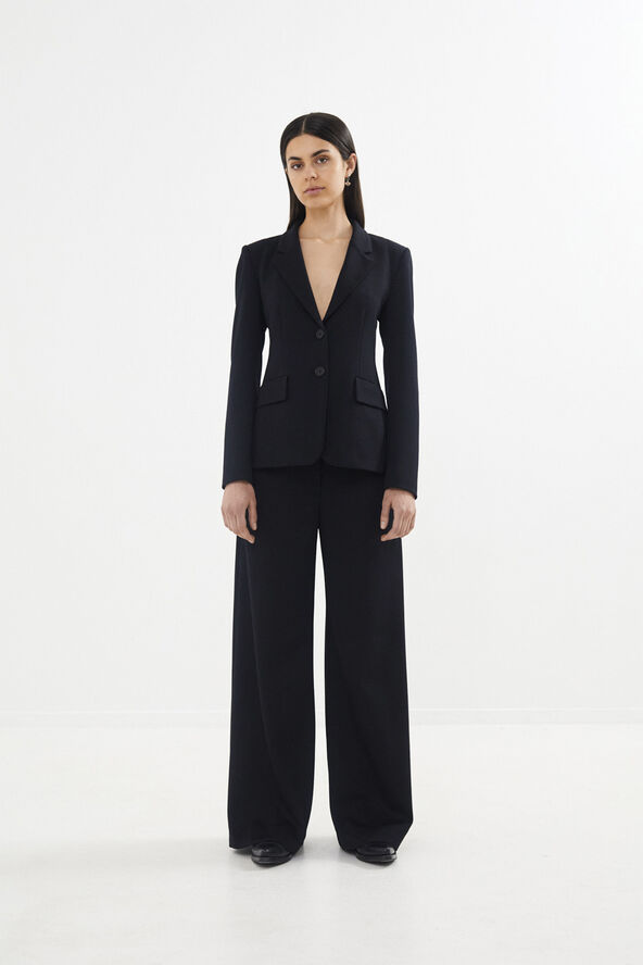 Rabens Saloner Tailored wide leg pants - Zoe Black navy combo