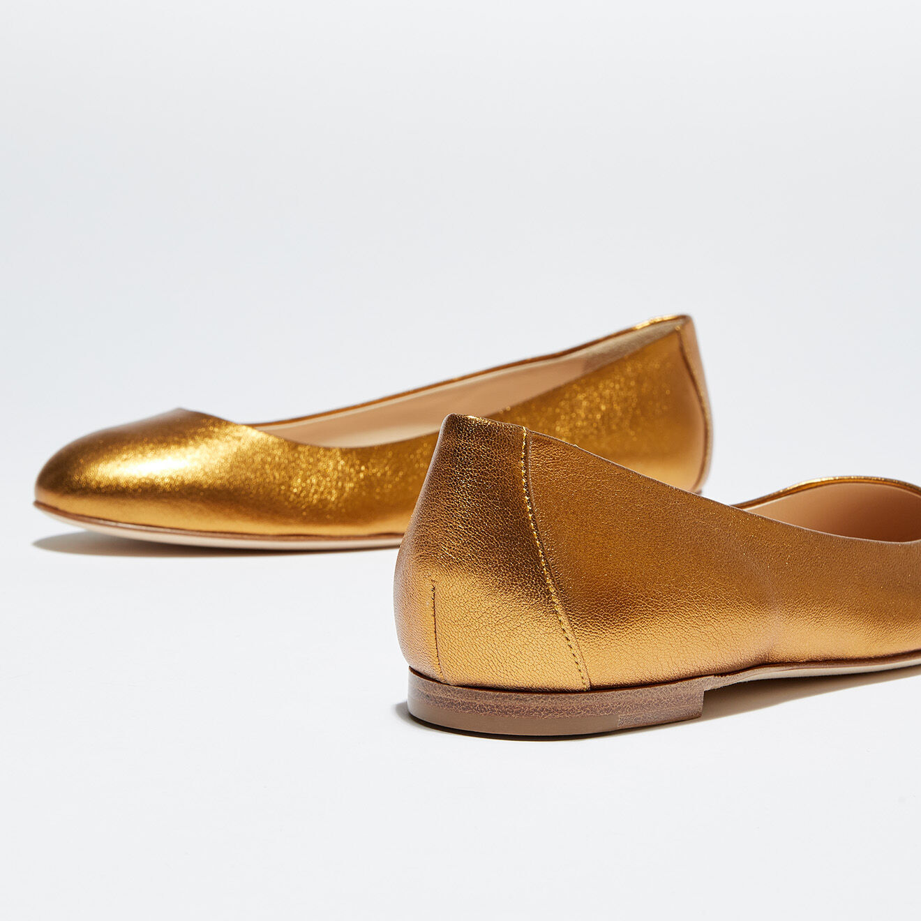 Sergio Rossi Ballerines en Cuir Nappa Silk bronze
