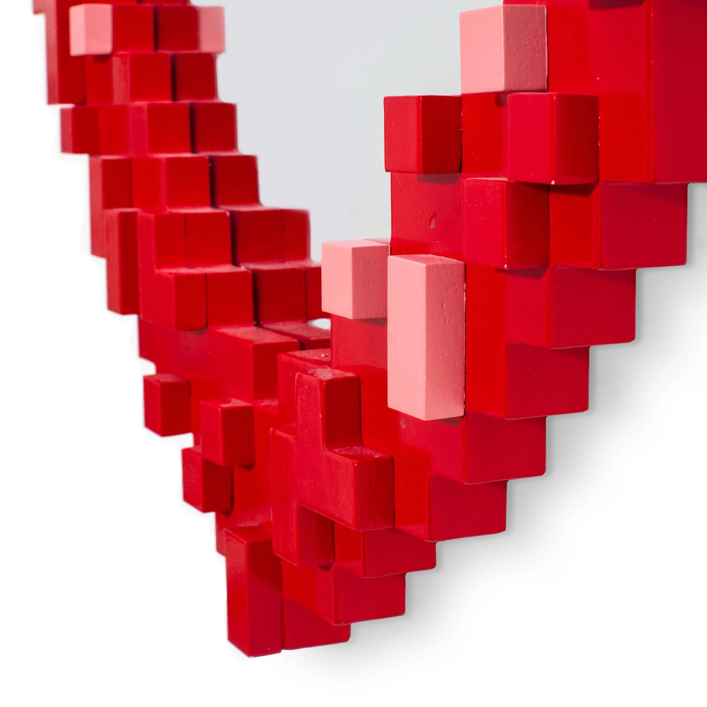 PIXEL - FLAME - Miroir mural bois | Rouge