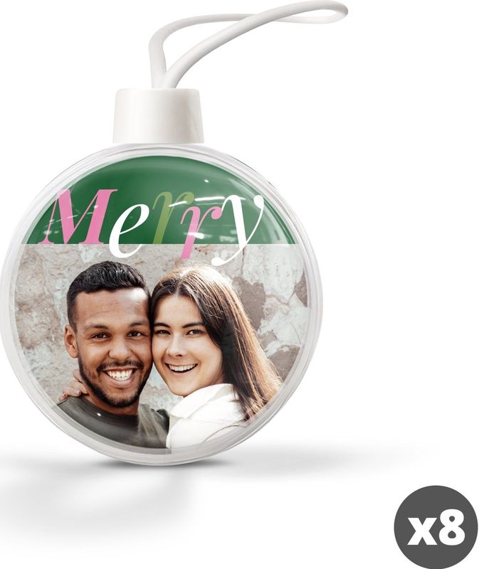 Kerstbal - Transparant - 8 Stuks - Met Foto