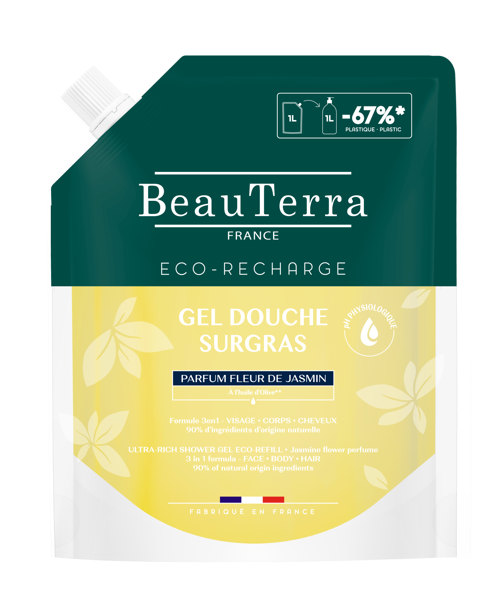 BEAUTERRA Duschgel<br>1000 ml, Beutel, Gel, reichhaltig Jasminblüte