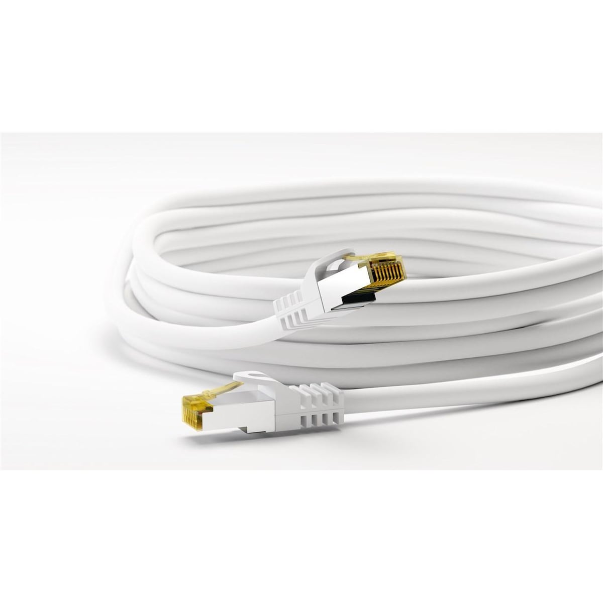 Goobay RJ45 patchkabel CAT 6A S/FTP (PiMF), 500 MHz, med CAT 7 råkabel, hvit