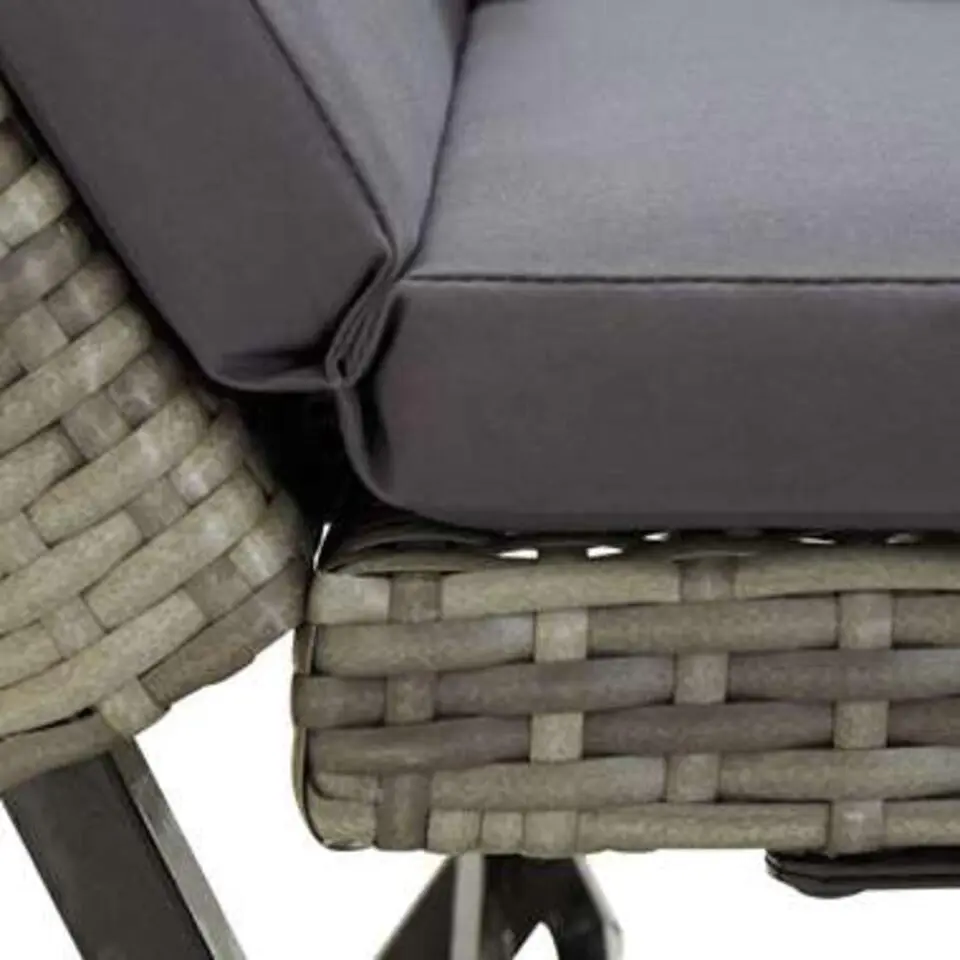 vidaXL - Ligbed - Grijs - Poly rattan