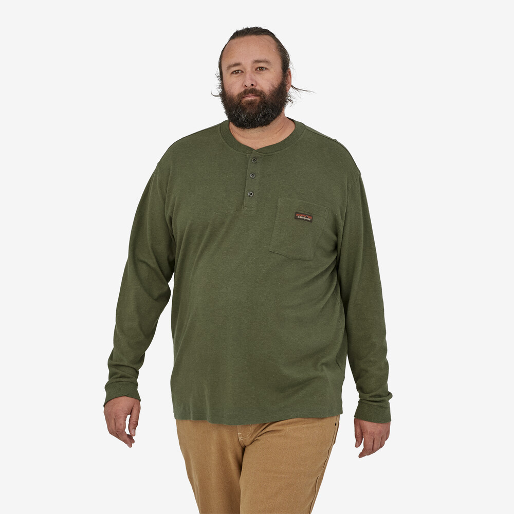 Herren-Arbeitsshirt mit Henley-Ausschnitt und langen Ärmeln