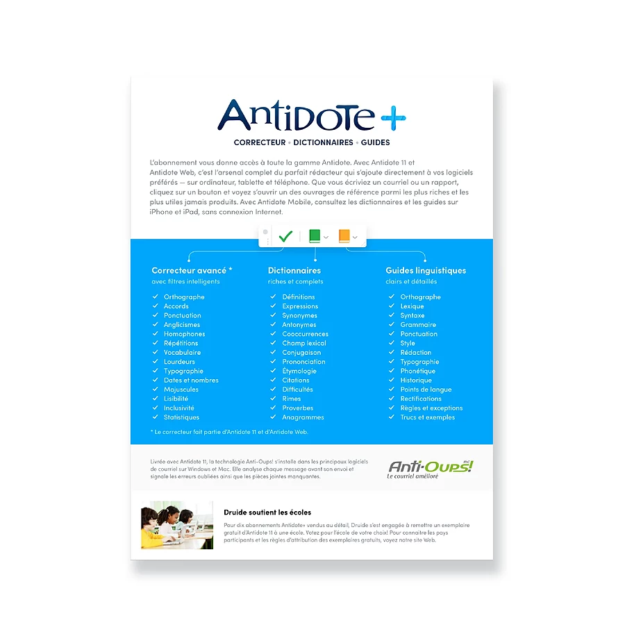 Antidote+ Personnel - Abonnement 1 an - 1 utilisateur - A télécharger