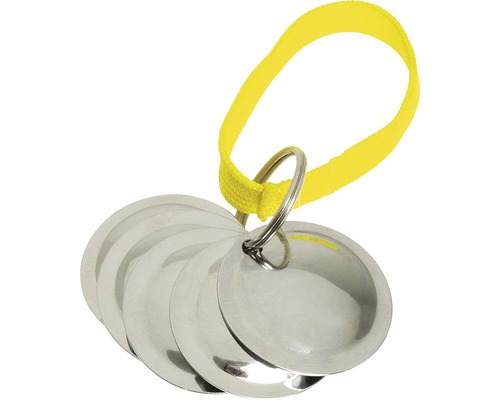 Hondentrainingshulpmiddel Karlie Doggy Training Discs, training, metaal, chroom met gele neonband