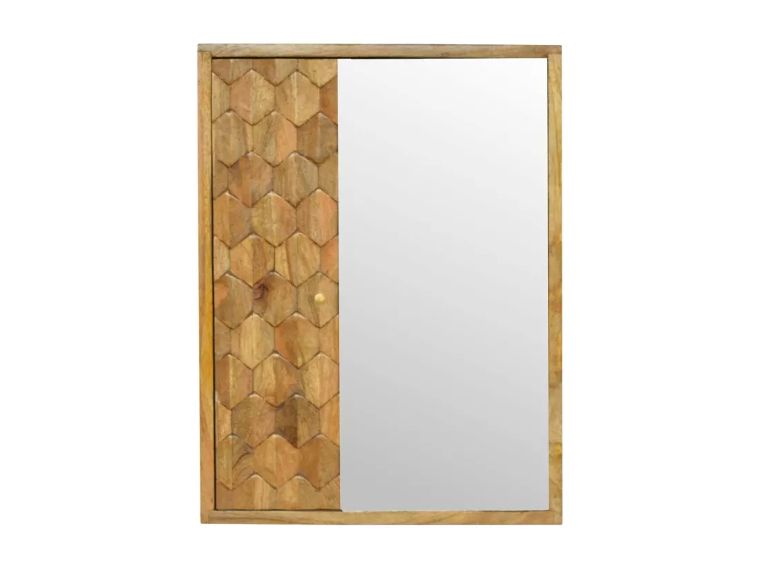 Cabinet à miroir sculpté ananas.