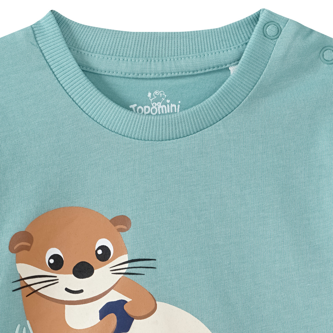 Topomini Baby T-Shirt mit Seeotter-Motiv salbei