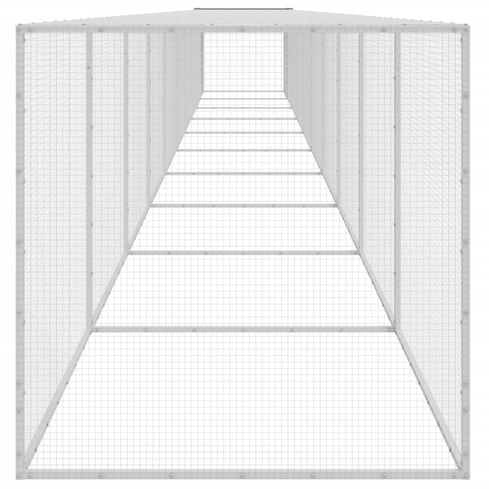 Poulailler avec toit gris clair 1003x98x90 cm acier galvanisé