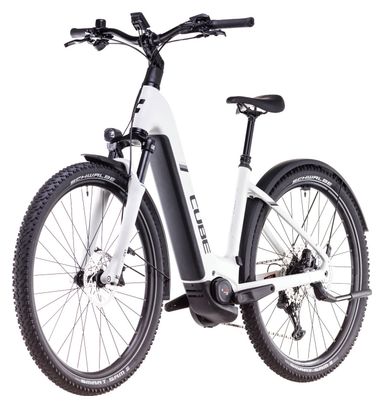 VTC Électrique Cube Nuride Hybrid EXC 800 Allroad Easy Entry Shimano Deore/Deore XT 12V 800 Wh 29'' Blanc Cotton Gris 2025