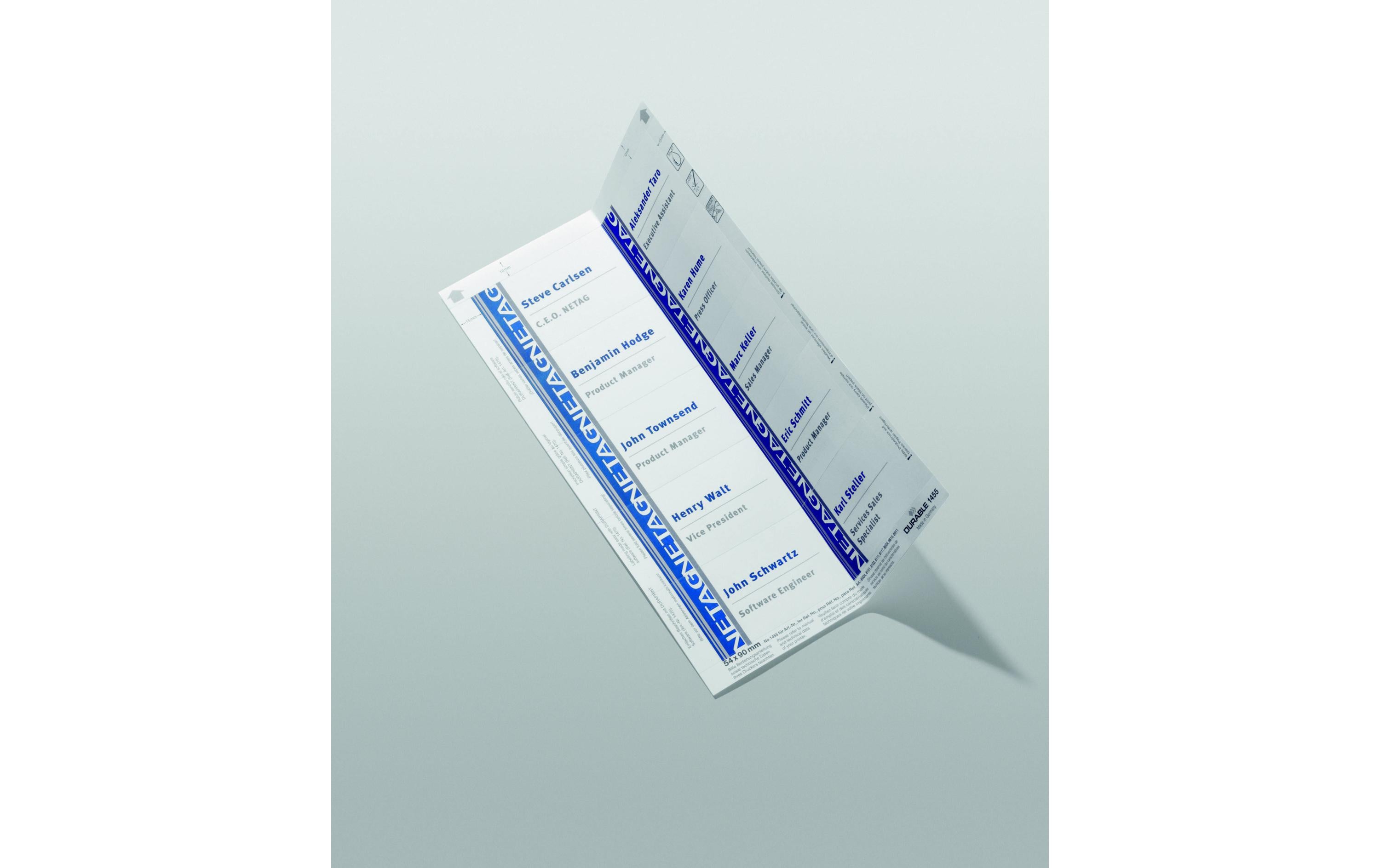 Namensetiketten 54 x 90 mm mm, 20 BlattEinsteckschilder für Namenschilder