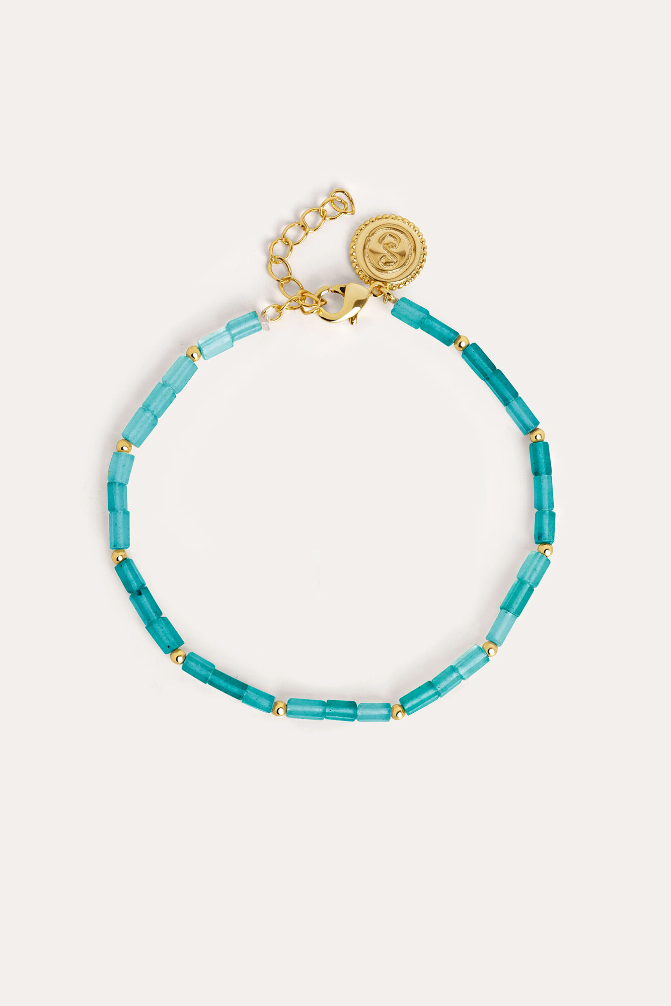 Pulseira Dots Turquoise Banhada a Ouro