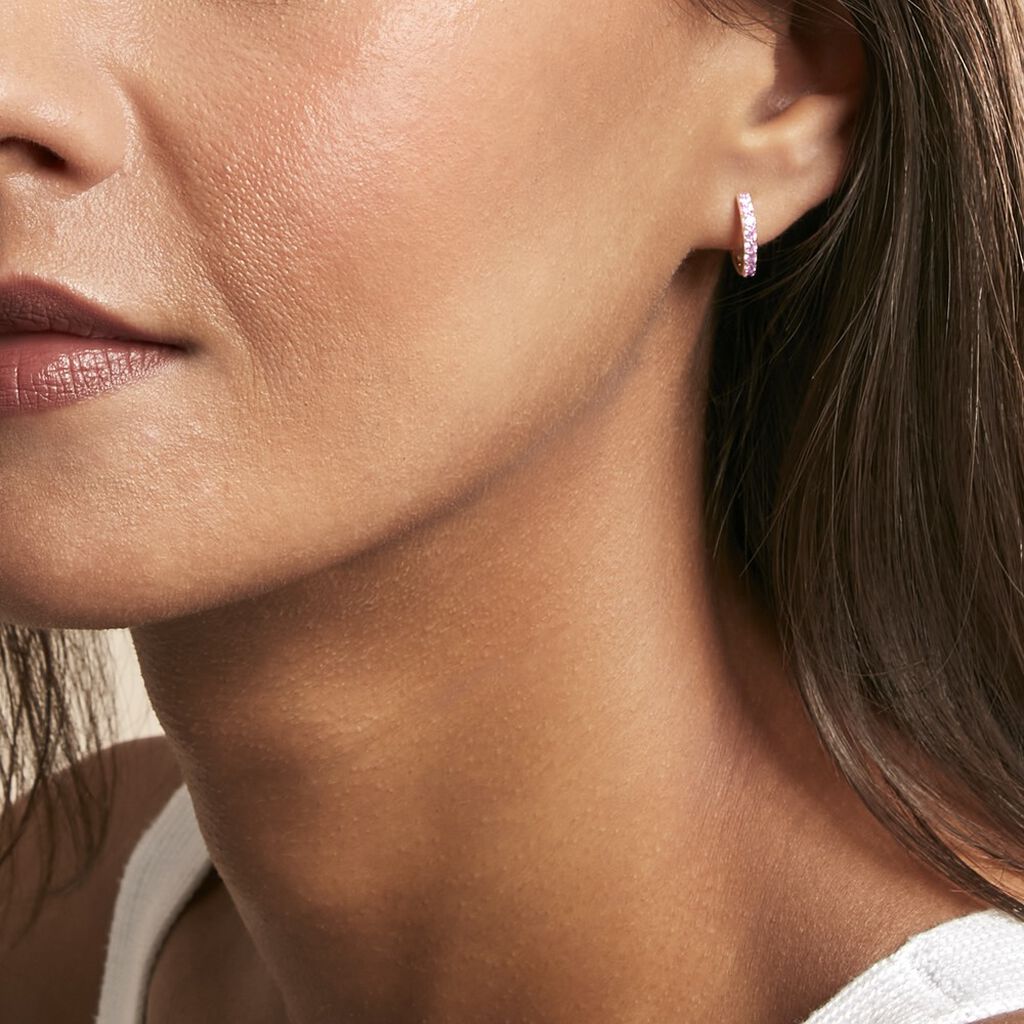 Créoles Rio Argent Rose Oxyde De Zirconium