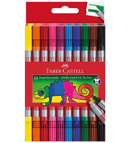 Faber-Castell Tuschen - Doppel Dick/Dünn - 10 st. - Bunt