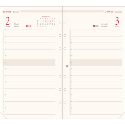 Oberthur - Recharge pour organiseur - 1 jour par page - 9,5 x 19,5 cm