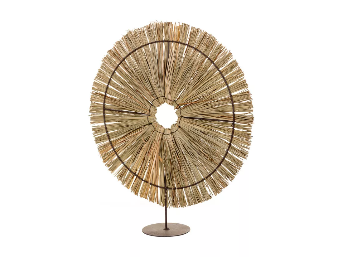 Figure décorative en fibre naturelle marron 43x02x49h