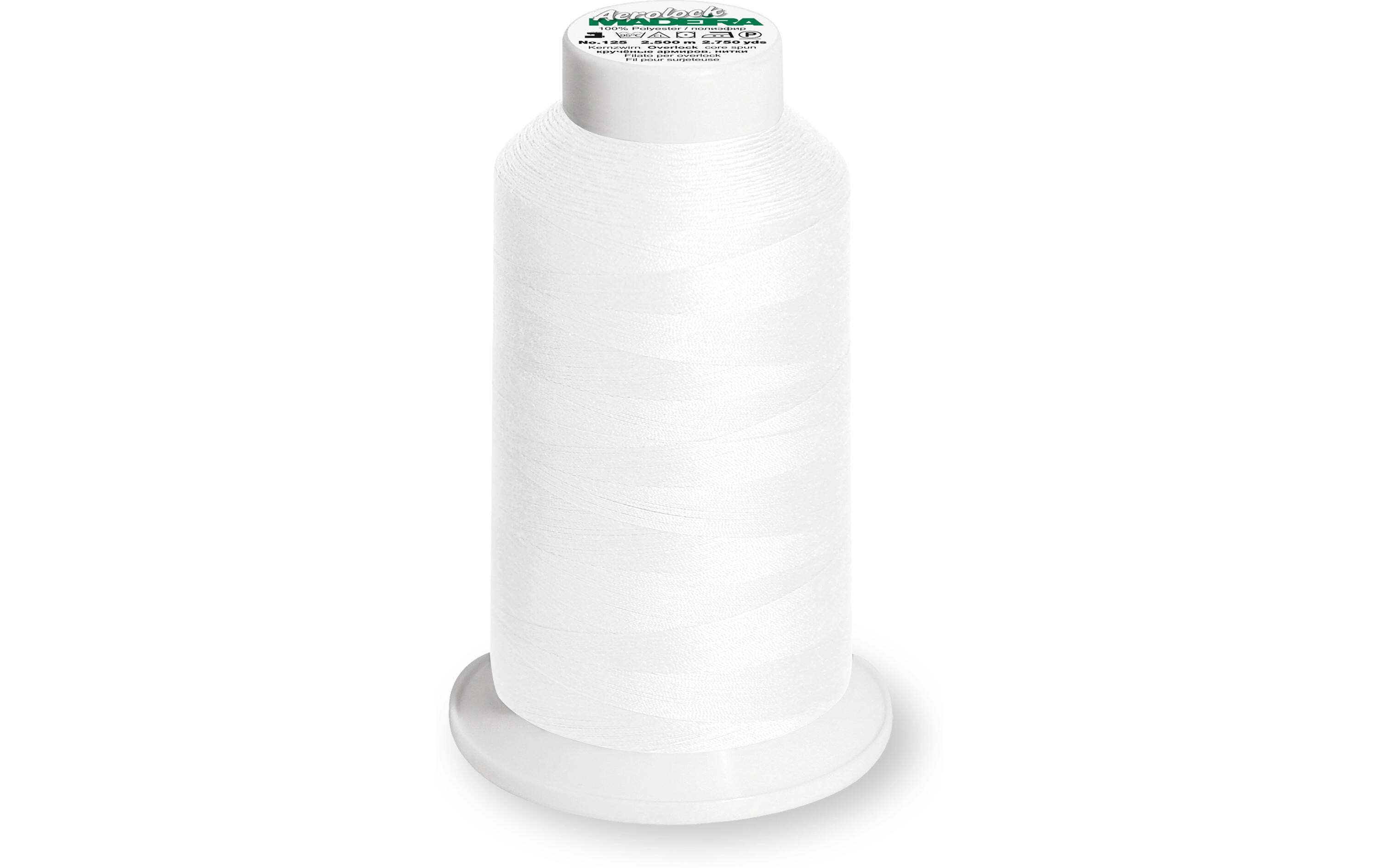 Näh-, Quilt und Overlockgarn Aerolock 125 Weiss, 2500 mRobuster Overlockgarn für alle Näh-, Overlock- und Coverlockmaschinen