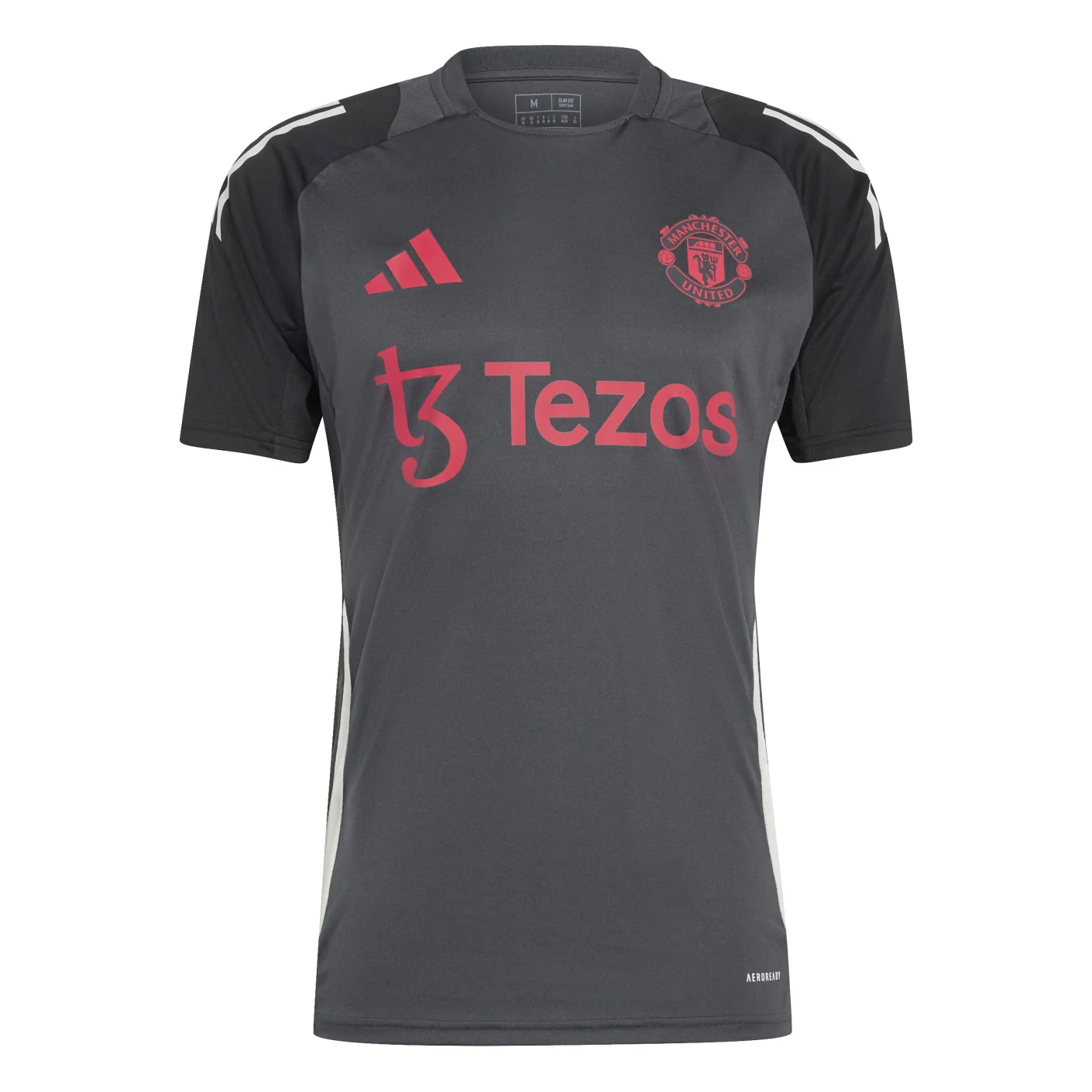 adidas Manchester United Trainingsset Europees 2024-2025 Donkergrijs Zwart Wit Rood