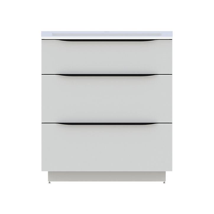 Meuble sous vasque à poser Pamili blanc mat 80 cm