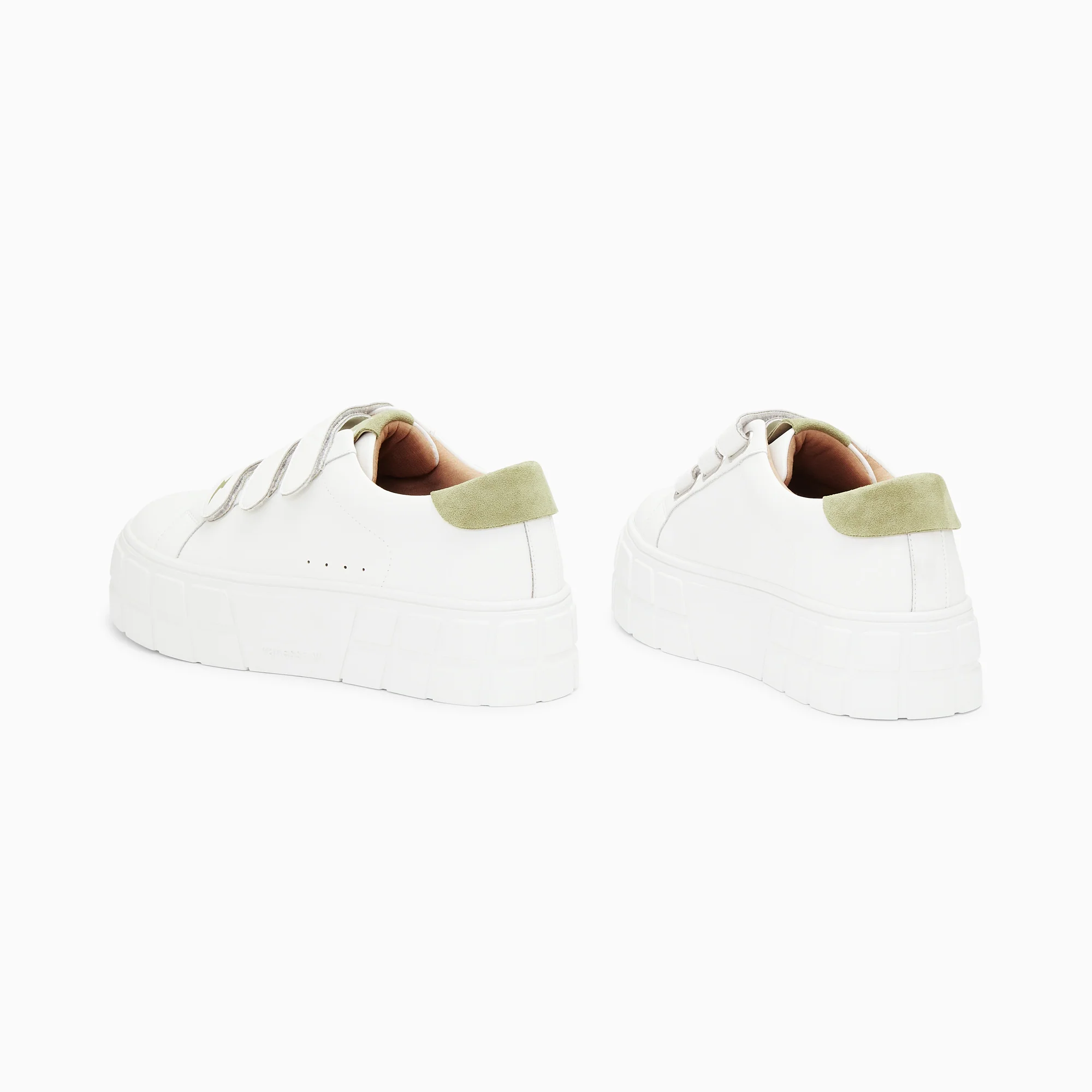 Sneakers-Baskets Coraline blanc et vert à plateforme