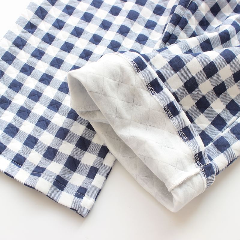 Dogini - Elastische taille Gingham pyjamabroek