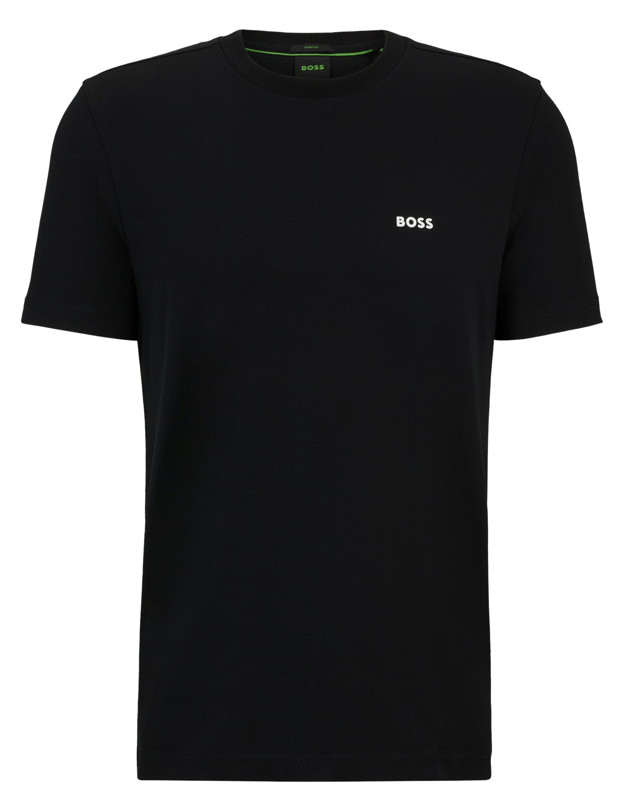 Tee-shirt col rond en coton mélangé | Noir
