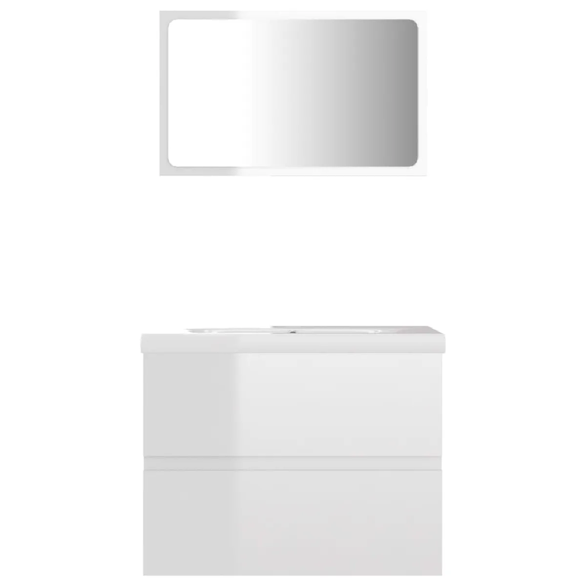 vidaXL Ensemble de meubles de bain Blanc brillant
