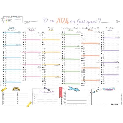 Bullet Calendrier - 6 mois par face - 21 x 26,5 cm - Oberthur