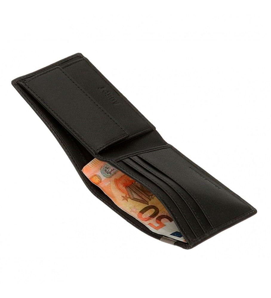 Carteira Joumma Bags Adept Max Simples Preta - 11x8x1cm -