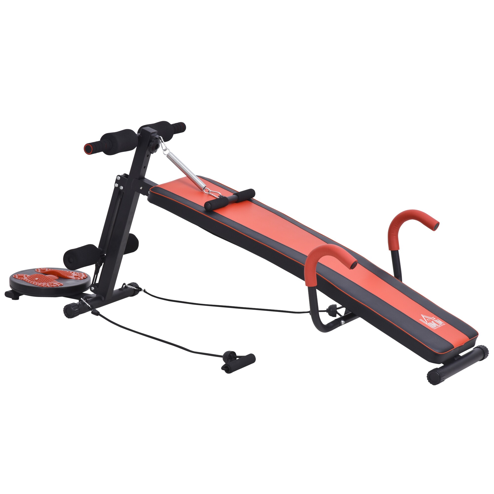 HOMCOM Sit-Up-Bank verstellbar rot, schwarz 166 x 53 x 52-60 cm (LxBxH)
