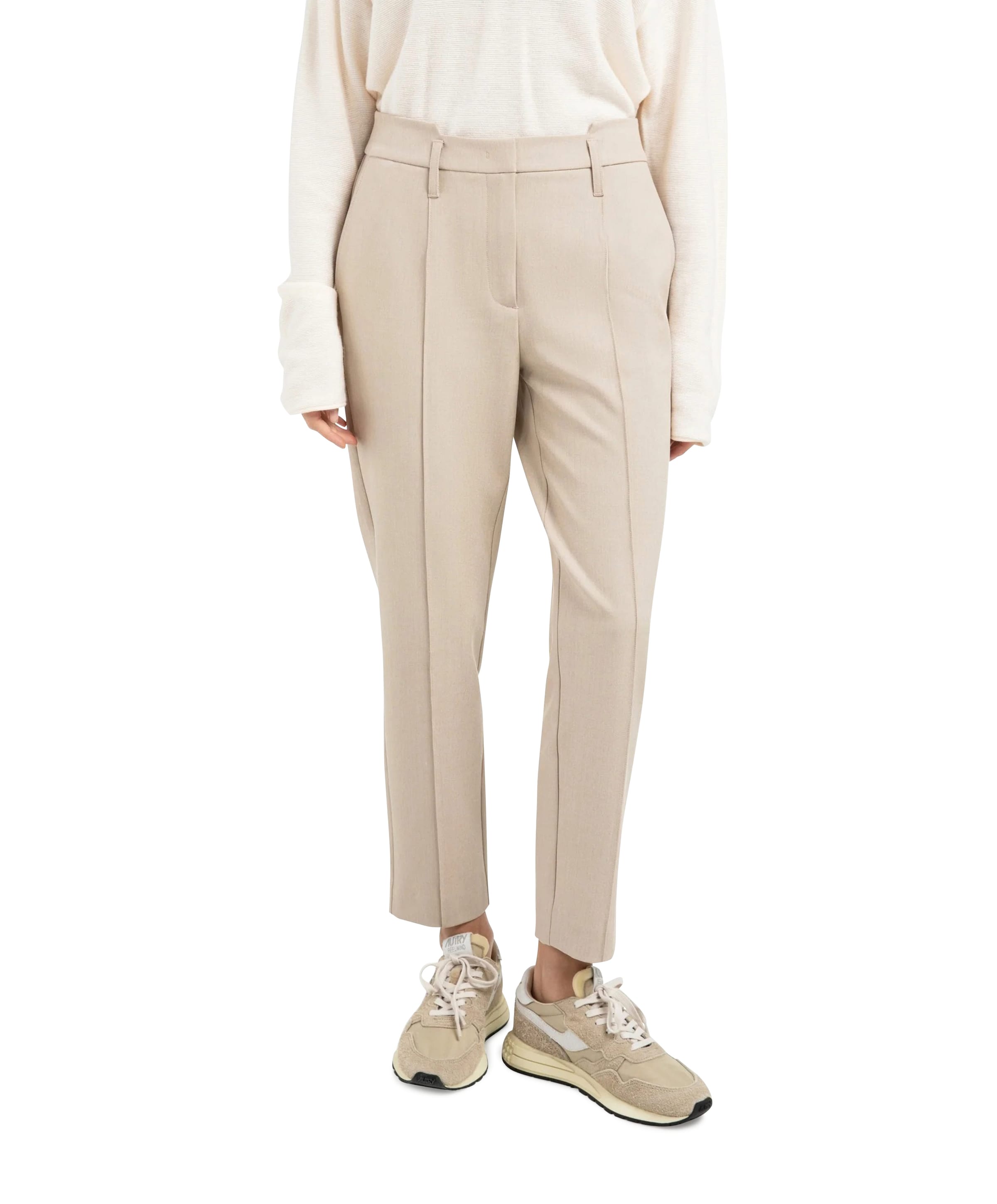 YAYA Broek met taillebanddetail dames broek beige