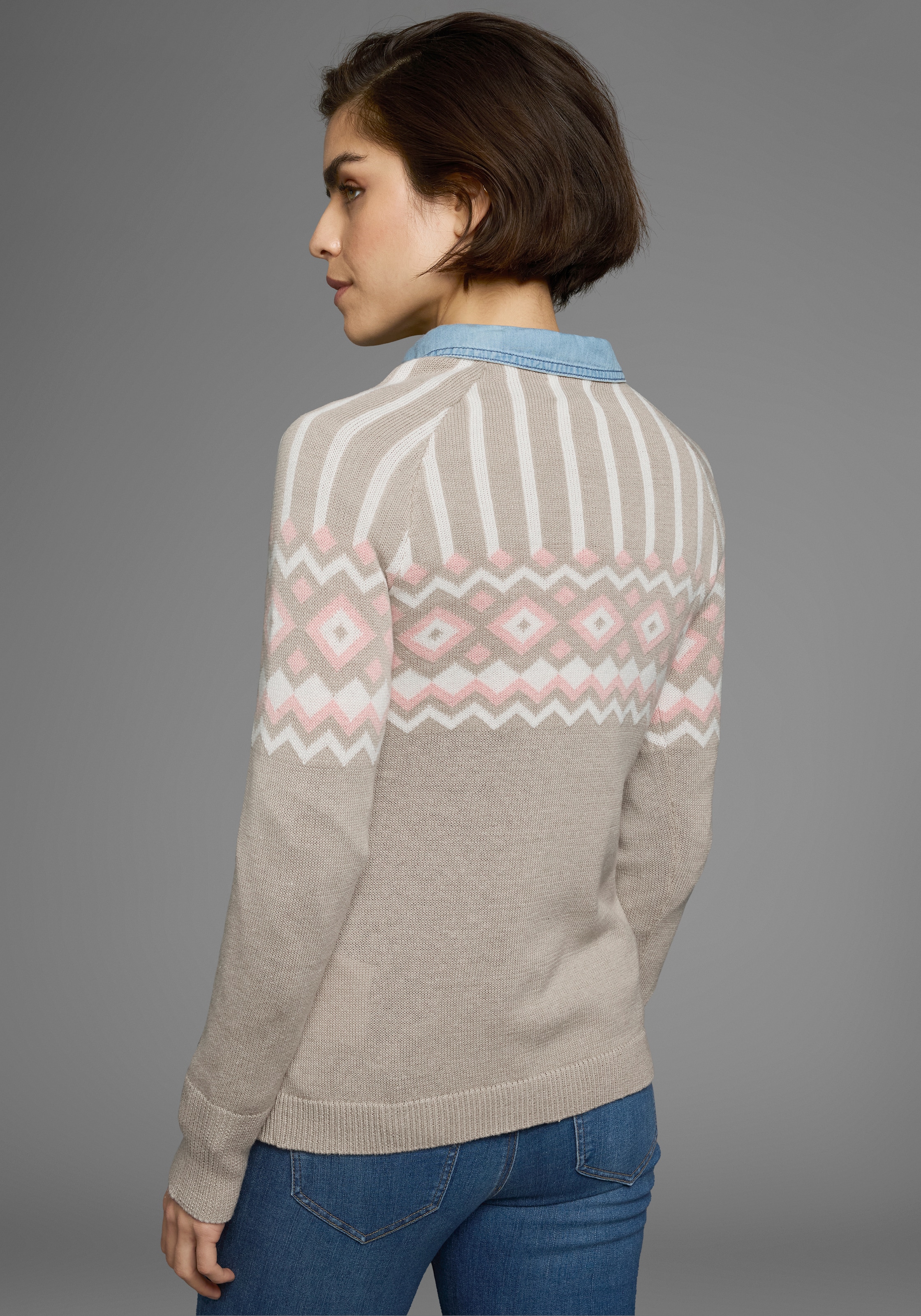 AJC Jacquardpullover , mit Norwegermuster in verschiedenen Farbvarianten