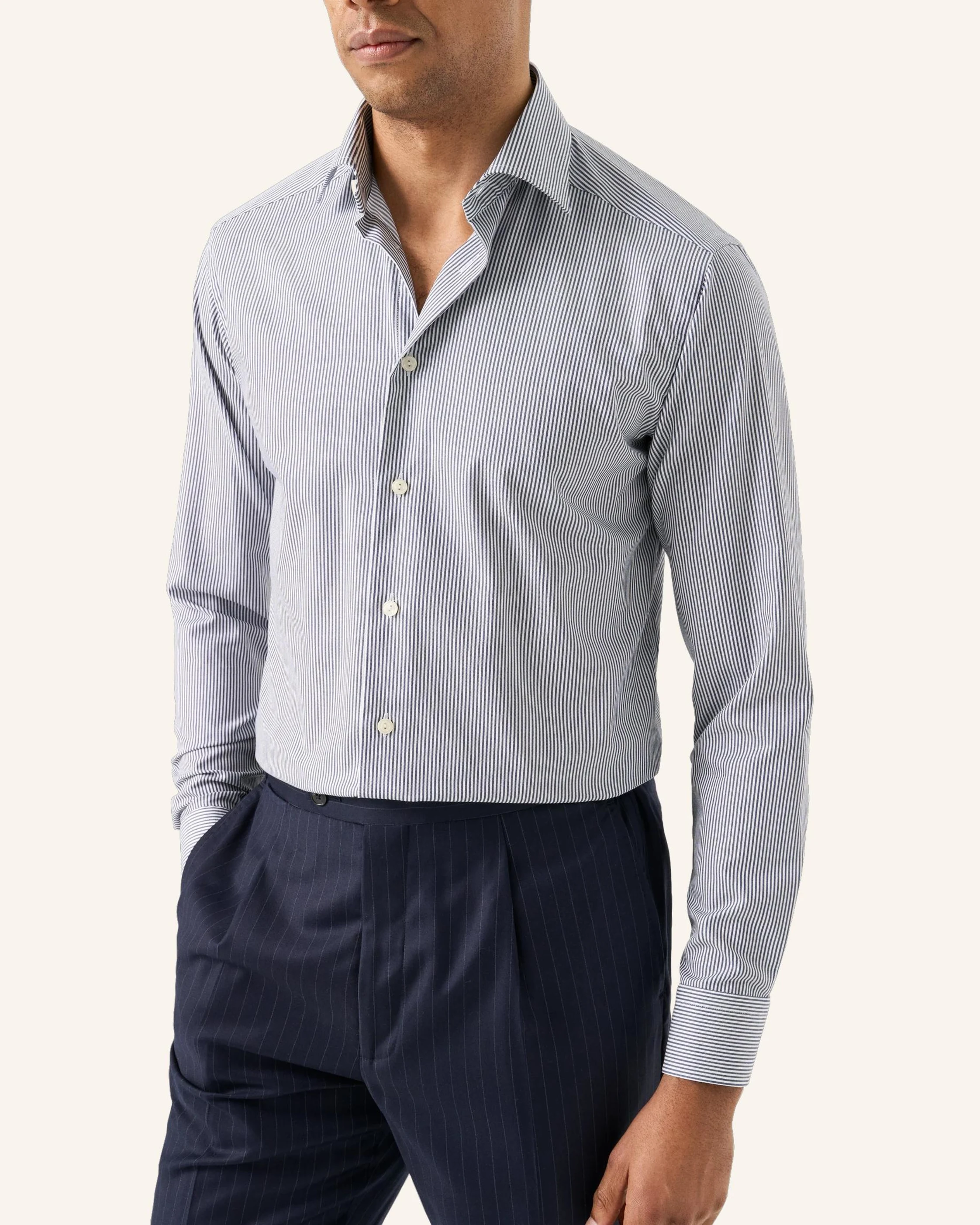 ETON Hemd Baumwolle Tencel™ Lyocell Gestreift Slim Fit