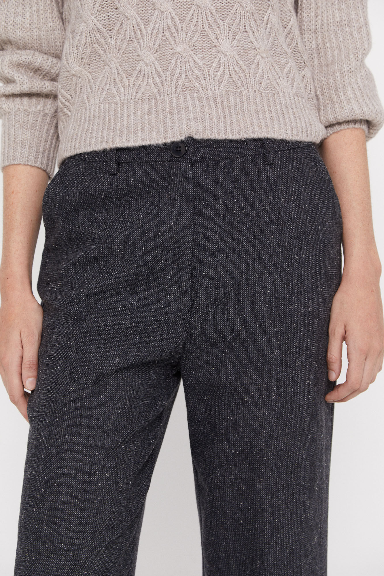 Calça cropped - Cinza