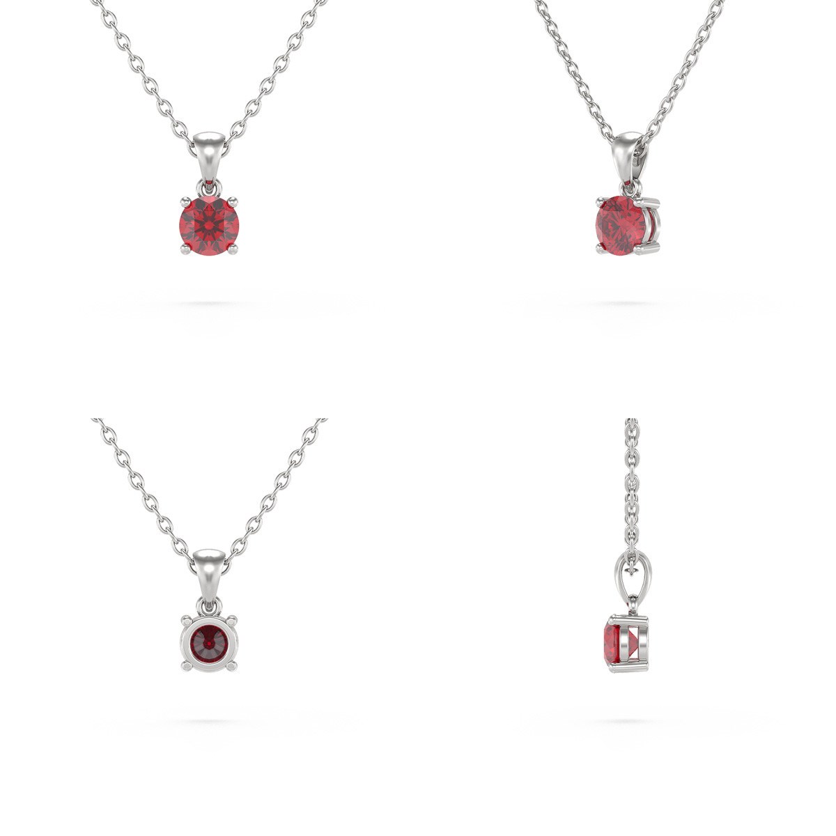 Collier Pendentif Or Blanc 585 Rubis - Bijou de Luxe | Aden