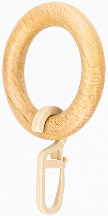 GARESA Gardinenring »Holzring mit Haken« für Durchmesser bis 20mm, einfache Montage