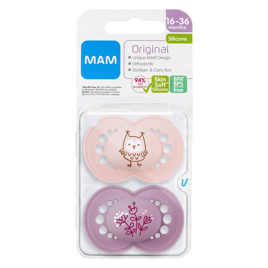 MAM Original Silk Teat Pacifier Pink 16-36m