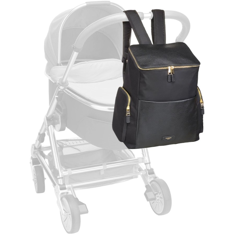 storksak Wickelrucksack Alyssa Black-Gold