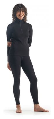 Maillot Manches Longues Femme Icebreaker Mérinos 260 Tech Half Zip Noir