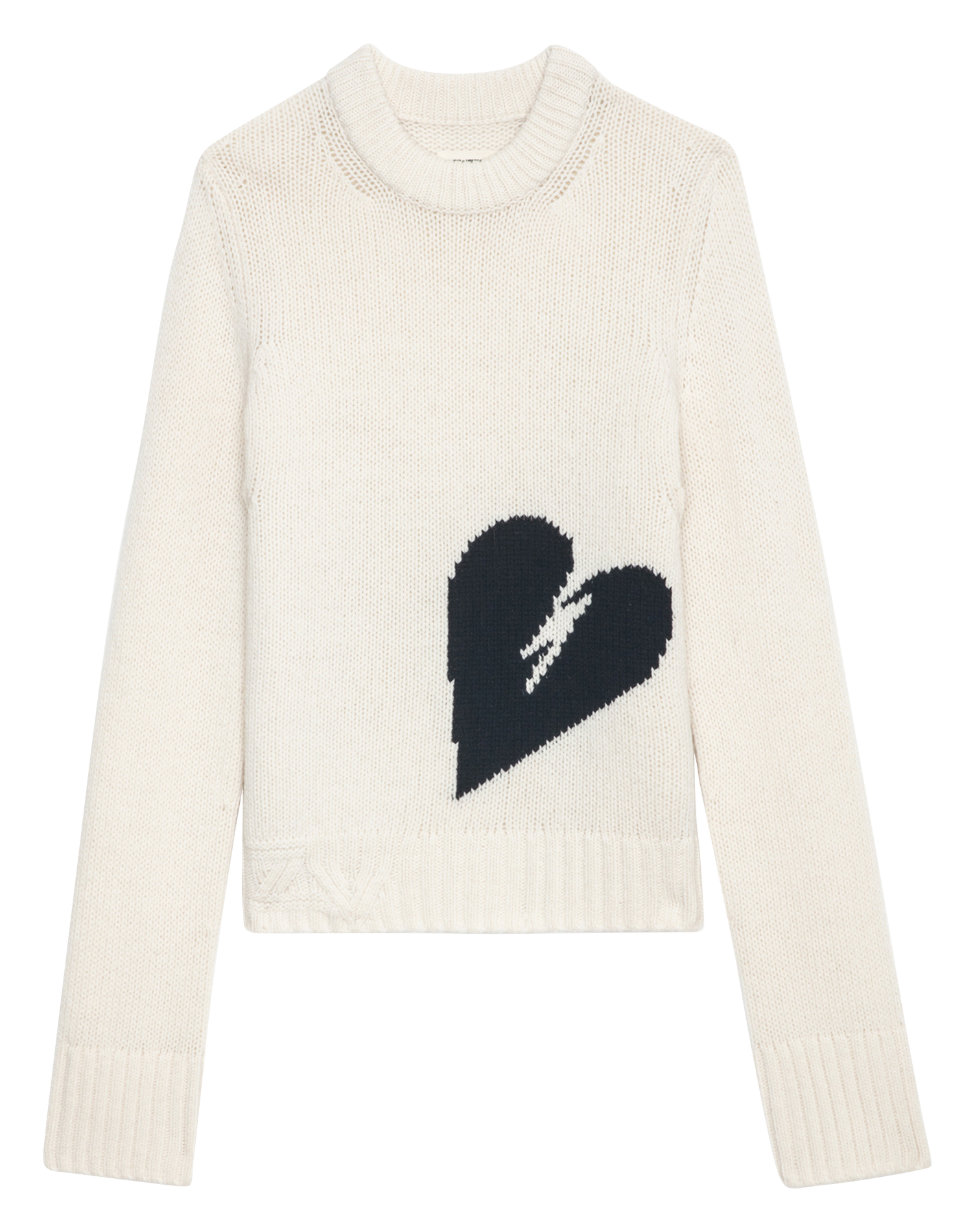 MALTY - Pull droit en laine jacquard | Blanc