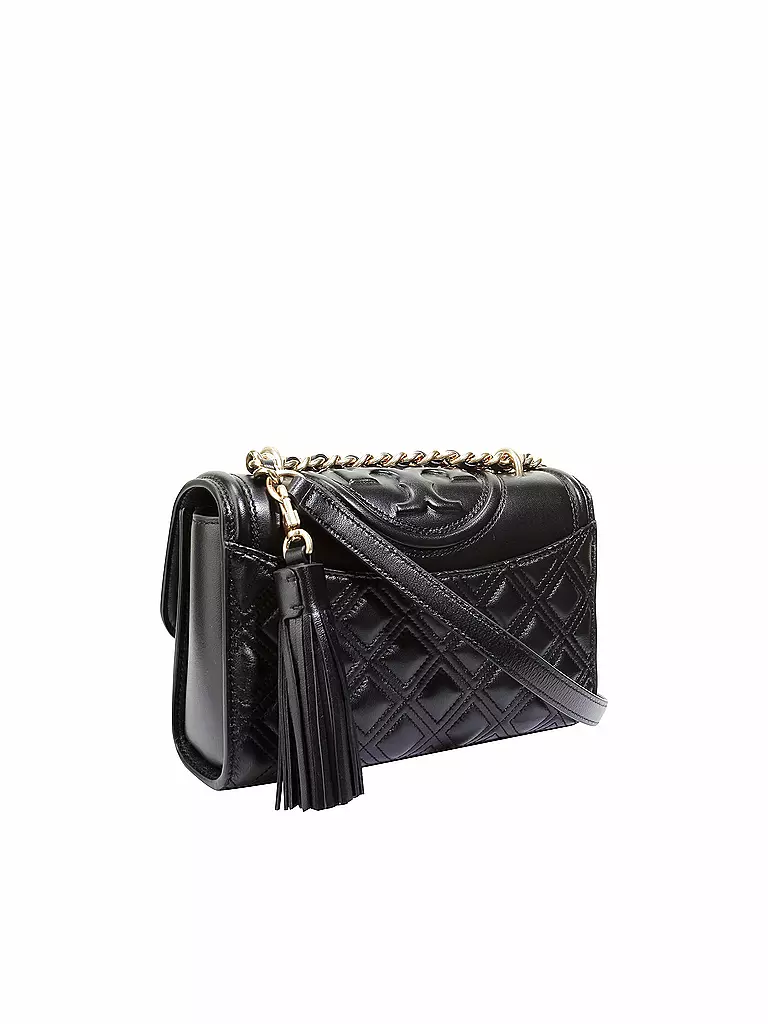 TORY BURCH Ledertasche - Schultertasche FLEMING Small schwarz