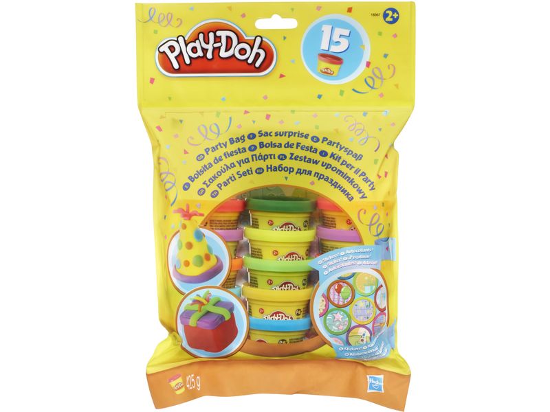 Play-Doh Knetmasse Partyknete mit Stickern 15 Dosen à 28 Gr Kleine Dosen mit Sicker in einer Tüte