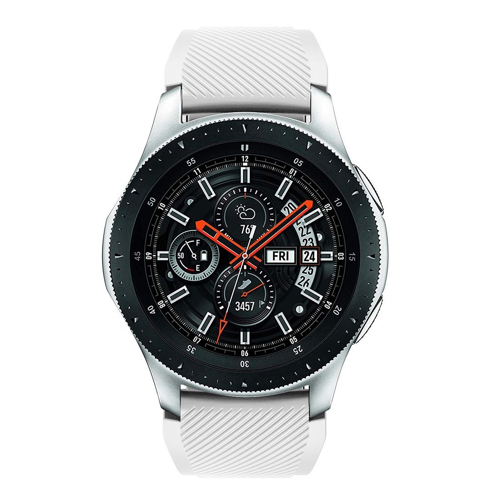 Samsung Galaxy Watch 3 (45mm) Ersatz Sport Silikon Armband Grip (Gelenkumfang: 180-230mm) - Weiss