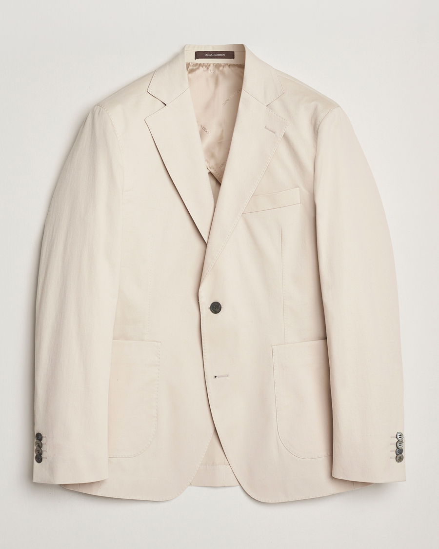 Oscar Jacobson Ferry Patch Cotton Blazer Beige