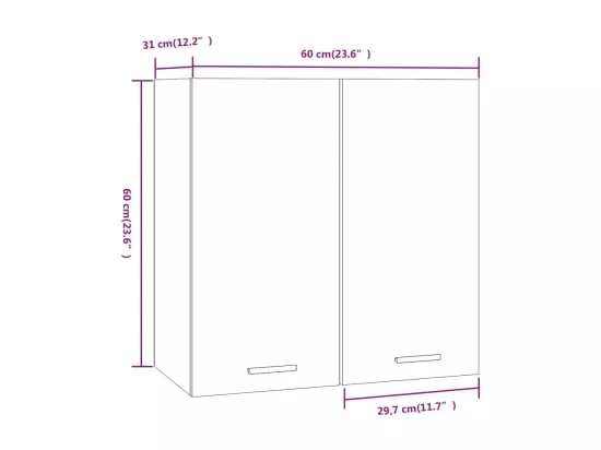 Armoire suspendue Chêne fumé 60x31x60 cm Bois d'ingénierie