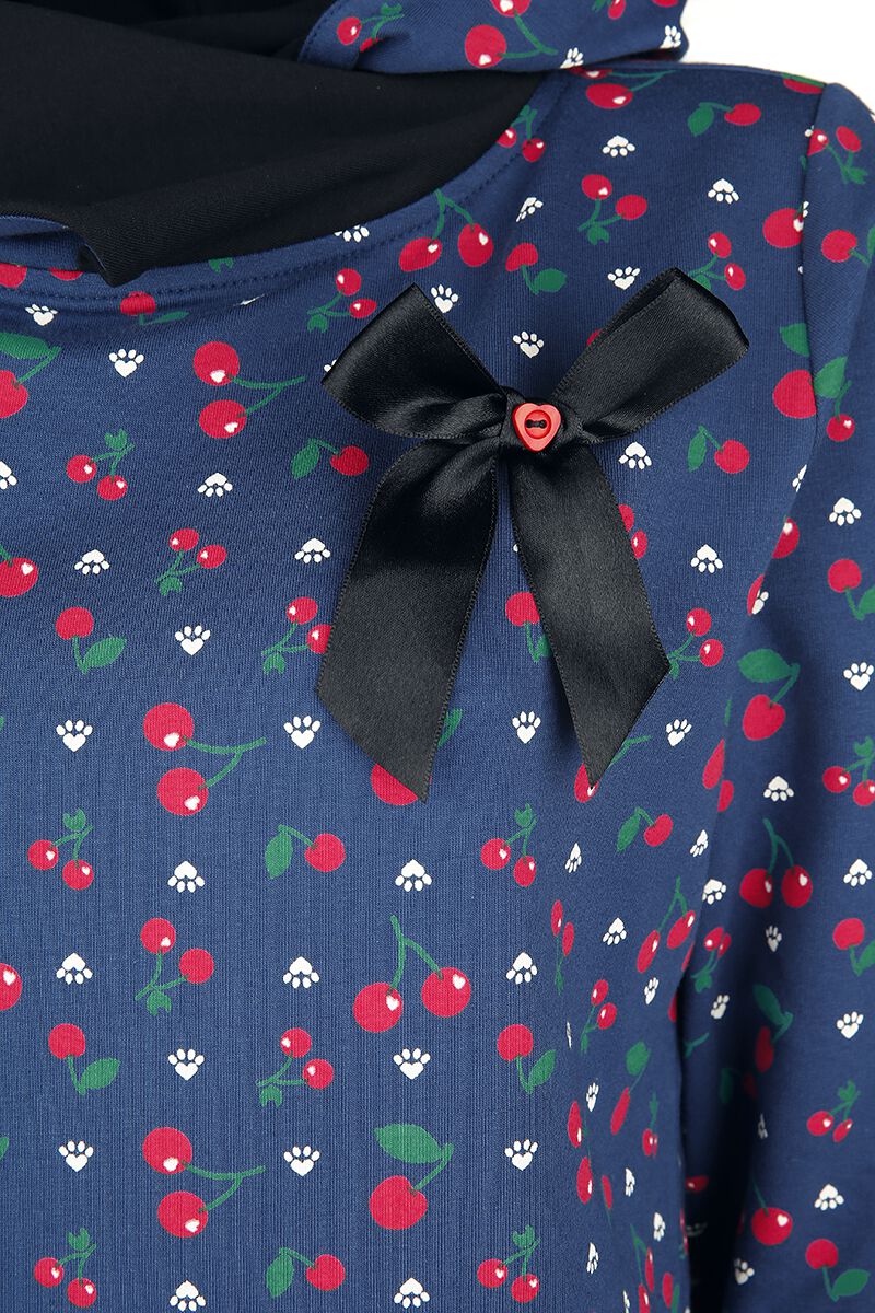 Sweat Col Châle Cat Paws & Cherries | Pussy Deluxe Sweat-shirt à capuche