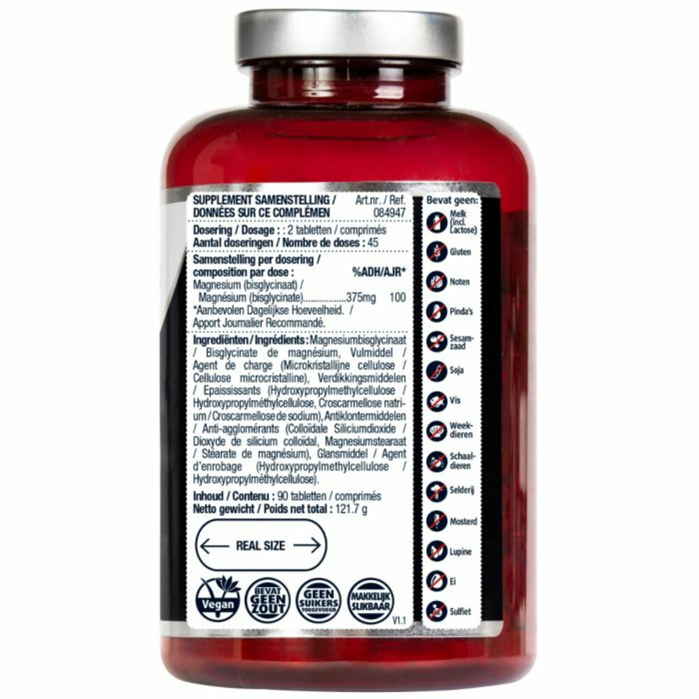 2x Lucovitaal Magnesium 375mg Bisglycinaat90 tabletten