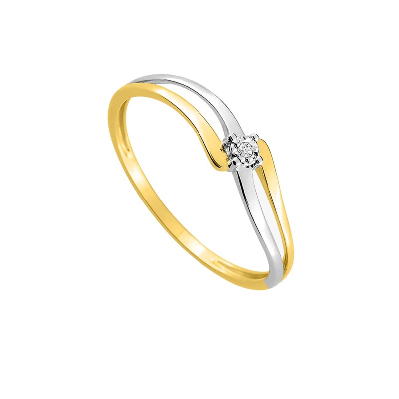 Bague Femme - Or 9 Carats - Diamant 0,006 Carats